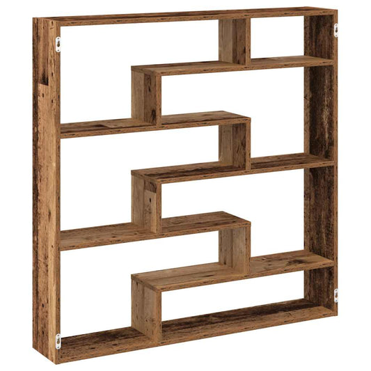 Wall Cube Shelf 7 Compartments Old Wood Engineered Wood Wall Cube Shelf 7 Compartments Old Wood Engineered Wood