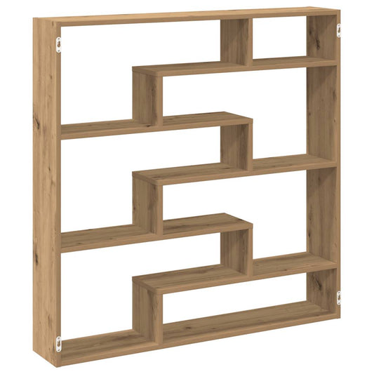Wall Cube Shelf 7 Compartments Artisian Oak Engineered Wood Wall Cube Shelf 7 Compartments Artisian Oak Engineered Wood