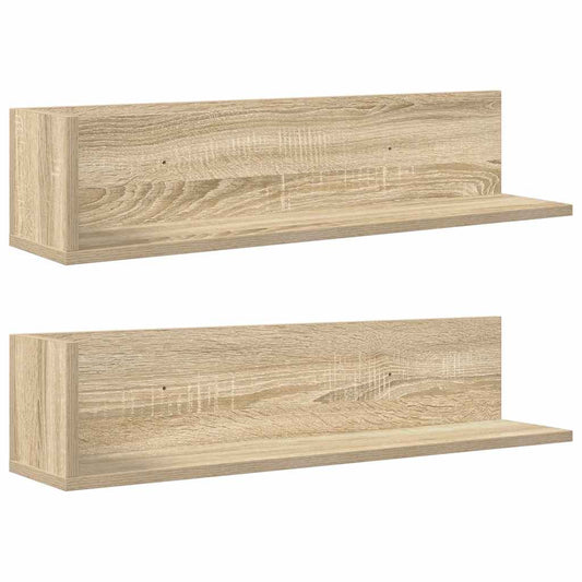 Wall Shelves 2 pcs Sonoma Oak 75x16.5x16.5 cm Engineered Wood Wall Shelves 2 pcs Sonoma Oak 75x16.5x16.5 cm Engineered Wood