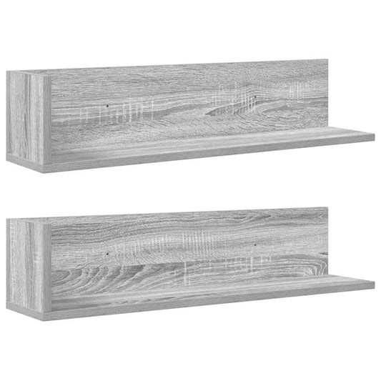 Wall Shelves 2 pcs Grey Sonoma 75x16.5x16.5 cm Engineered Wood Wall Shelves 2 pcs Grey Sonoma 75x16.5x16.5 cm Engineered Wood