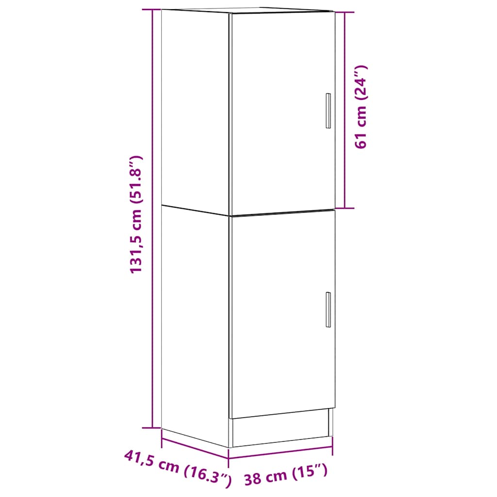 Kitchen Cabinet White 38x41,5x131,5 cm Engineered Wood