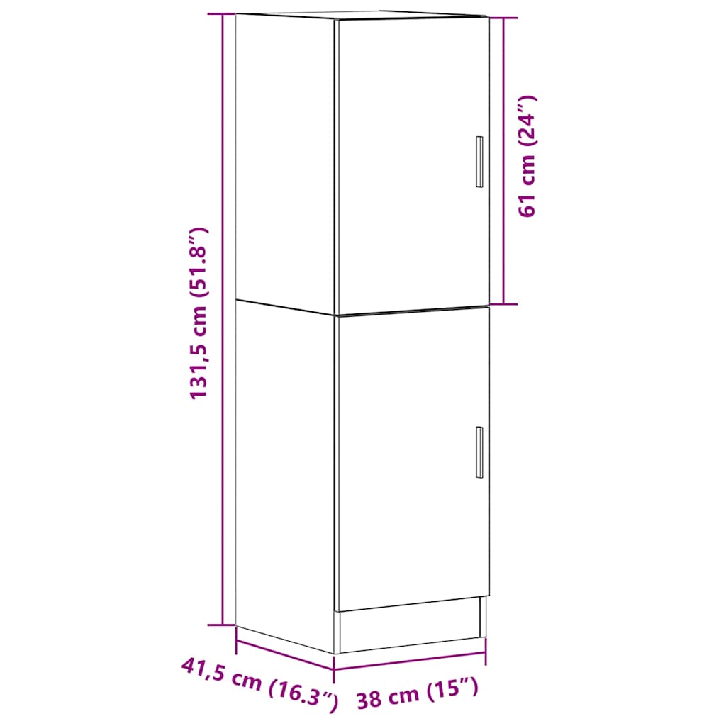 Kitchen Cabinet Black 38x41.5x131.5 cm Engineered Wood