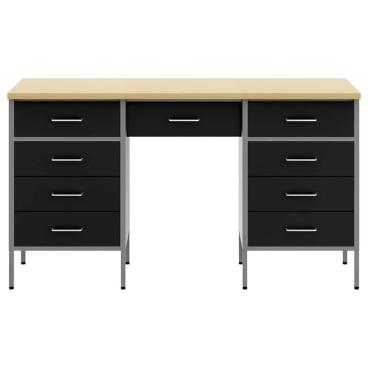 Work Cabinet with Drawer 3 pcs Black Engineered Wood and Steel Work Cabinet with Drawer 3 pcs Black Engineered Wood and Steel