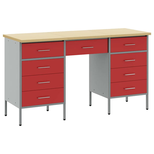 Work Cabinet with Drawer 3 pcs Red Engineered Wood and Steel Work Cabinet with Drawer 3 pcs Red Engineered Wood and Steel