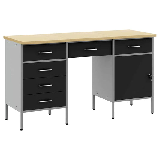 Work Cabinet with Drawer 3 pcs Black Engineered Wood and Steel Work Cabinet with Drawer 3 pcs Black Engineered Wood and Steel