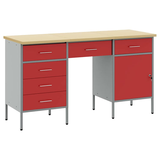Work Cabinet with Drawer 3 pcs Red Engineered Wood and Steel Work Cabinet with Drawer 3 pcs Red Engineered Wood and Steel