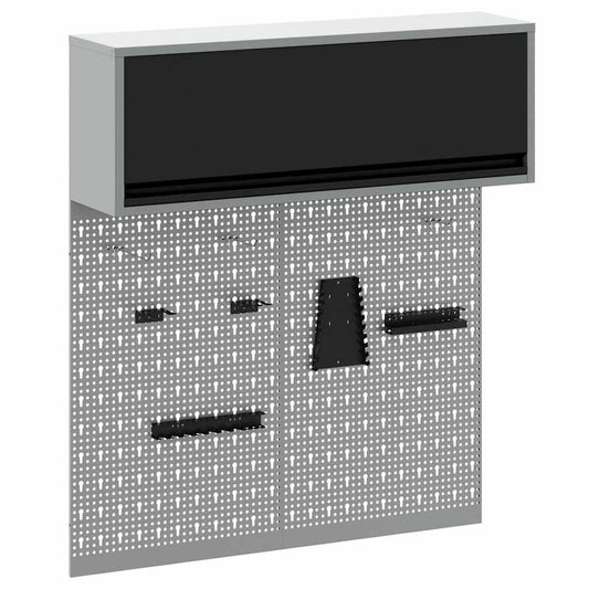 Tool Cabinet Set with Shelf 3 pcs Black Powder-Coated Steel Tool Cabinet Set with Shelf 3 pcs Black Powder-Coated Steel