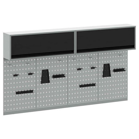 Tool Cabinet Set with Shelf with Storage 6 pcs Black Steel Tool Cabinet Set with Shelf with Storage 6 pcs Black Steel