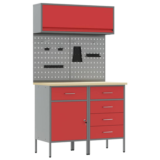 Work Cabinet Set with Drawer with Shelf with Storage 5 pcs Red Work Cabinet Set with Drawer with Shelf with Storage 5 pcs Red