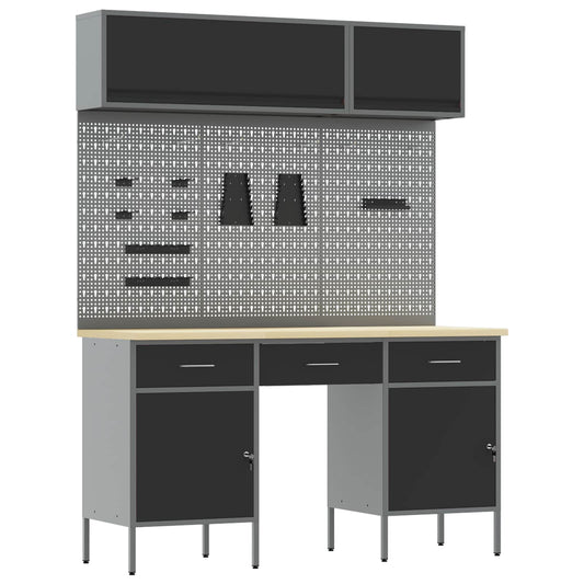 Work Cabinet Set with Drawer with Shelf Manual 8 pcs Black Work Cabinet Set with Drawer with Shelf Manual 8 pcs Black