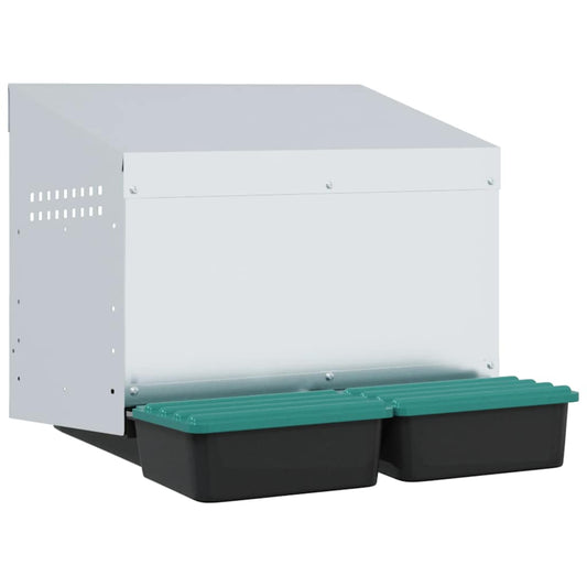 Chicken Nesting Box 2 Compartments Wall-Mounted Galvanised Steel Chicken Nesting Box 2 Compartments Wall-Mounted Galvanised Steel