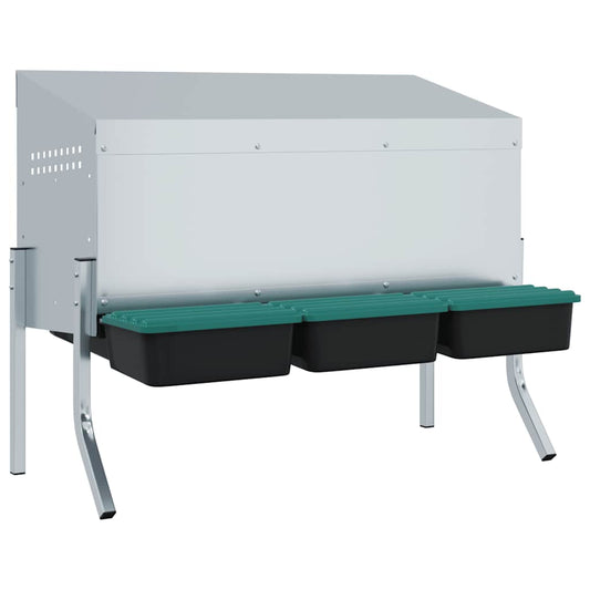 Chicken Nesting Box 3 Compartments with Legs Galvanised Steel Chicken Nesting Box 3 Compartments with Legs Galvanised Steel