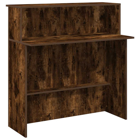 Reception Desk Smoked Oak 100x50x103,5 cm Engineered Wood Reception Desk Smoked Oak 100x50x103,5 cm Engineered Wood