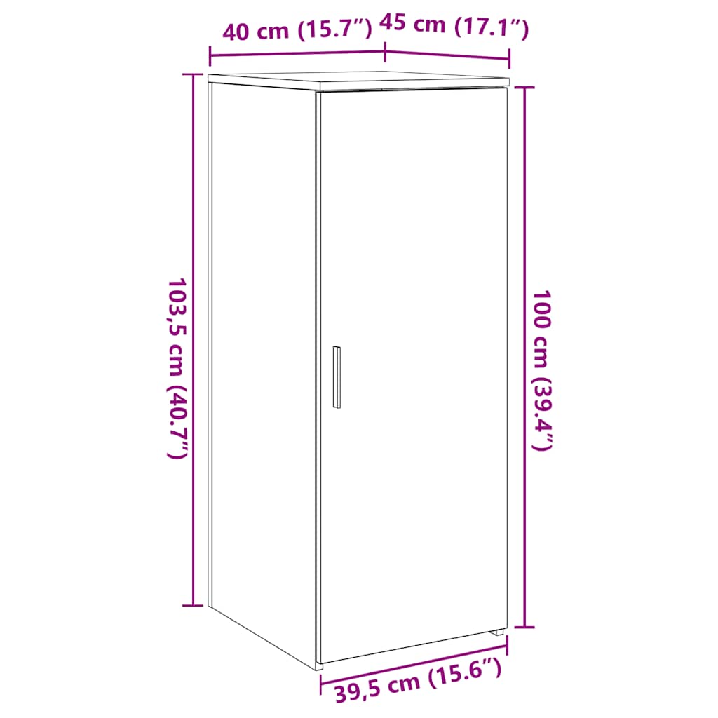 Storage Cabinet Sonoma Oak 40x45x103,5 cm Engineered Wood