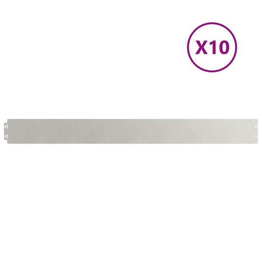 Lawn Edging 10 pcs 10 x 103 cm Stainless Steel Silver Lawn Edging 10 pcs 10 x 103 cm Stainless Steel Silver