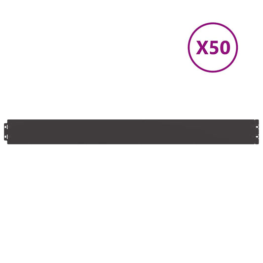 Lawn Edging 50 pcs 10 x 103 cm Steel Black Lawn Edging 50 pcs 10 x 103 cm Steel Black