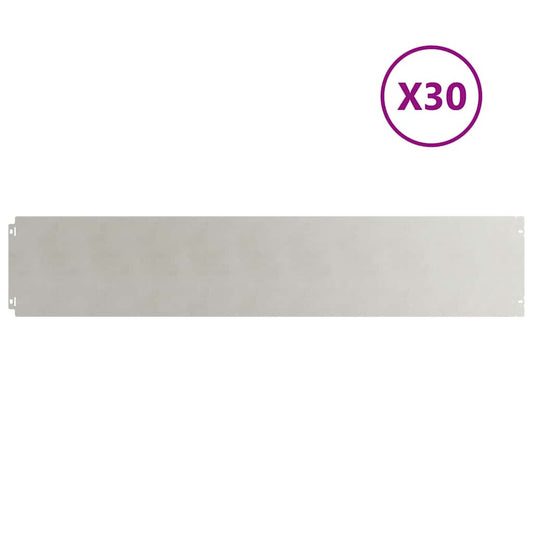 Lawn Edging 30 pcs 20 x 103 cm Stainless Steel Silver Lawn Edging 30 pcs 20 x 103 cm Stainless Steel Silver