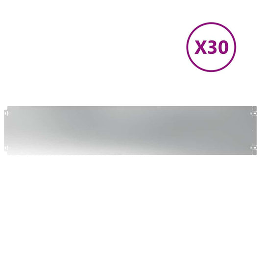 Lawn Edging 30 pcs 20 x 103 cm Galvanised Steel Silver Lawn Edging 30 pcs 20 x 103 cm Galvanised Steel Silver