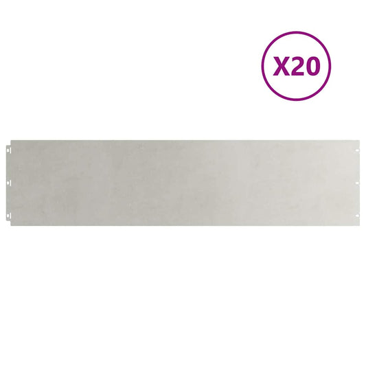Lawn Edging 20 pcs 25 x 103 cm Stainless Steel Silver Lawn Edging 20 pcs 25 x 103 cm Stainless Steel Silver