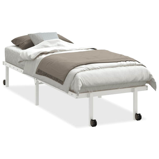 Bed Frame without Mattress Foldable White 75x190 cm Steel Bed Frame without Mattress Foldable White 75x190 cm Steel