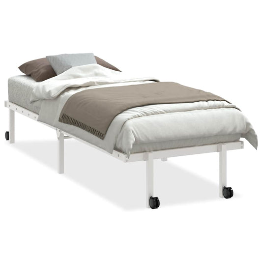 Bed Frame without Mattress Foldable White 80x200 cm Steel Bed Frame without Mattress Foldable White 80x200 cm Steel