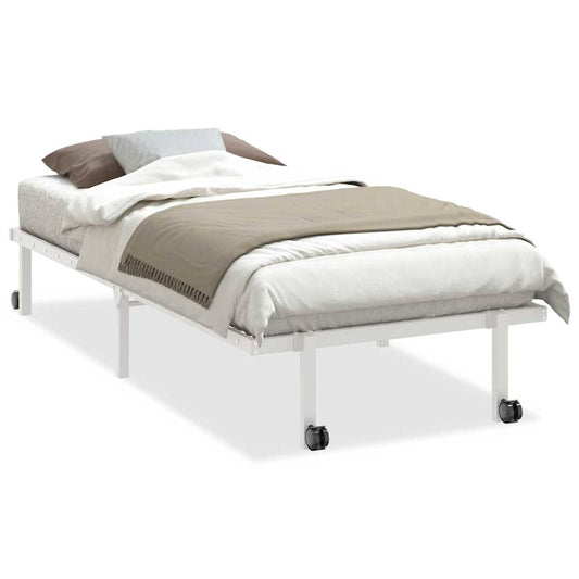 Bed Frame without Mattress Foldable White 90x200 cm Steel Bed Frame without Mattress Foldable White 90x200 cm Steel