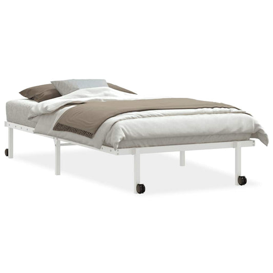 Bed Frame without Mattress Foldable White 100x200 cm Steel Bed Frame without Mattress Foldable White 100x200 cm Steel