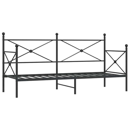 Day Bed without Mattress Black 80x200 cm Steel Day Bed without Mattress Black 80x200 cm Steel