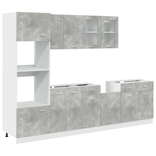 7 Piece Kitchen Cabinet Set Lyon Concrete Grey Engineered Wood 7 Piece Kitchen Cabinet Set Lyon Concrete Grey Engineered Wood