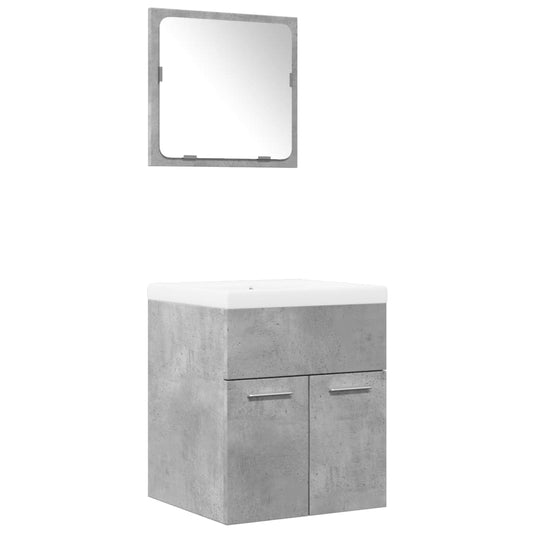 3 Piece Bathroom Furniture Set Concrete Grey Engineered Wood 3 Piece Bathroom Furniture Set Concrete Grey Engineered Wood
