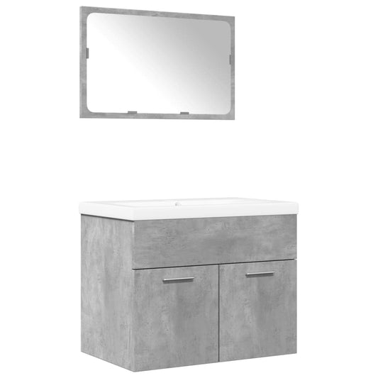 3 Piece Bathroom Furniture Set Concrete Grey Engineered Wood 3 Piece Bathroom Furniture Set Concrete Grey Engineered Wood