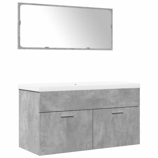 3 Piece Bathroom Furniture Set Concrete Grey Engineered Wood 3 Piece Bathroom Furniture Set Concrete Grey Engineered Wood
