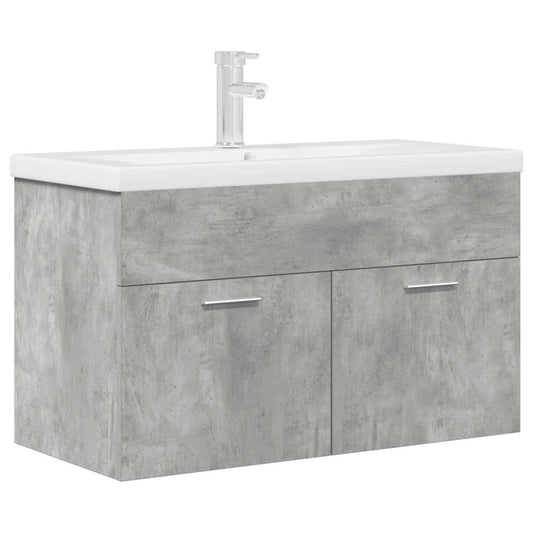 Bathroom Sink Cabinet with Built-in Basin and Faucet Concrete Grey Bathroom Sink Cabinet with Built-in Basin and Faucet Concrete Grey