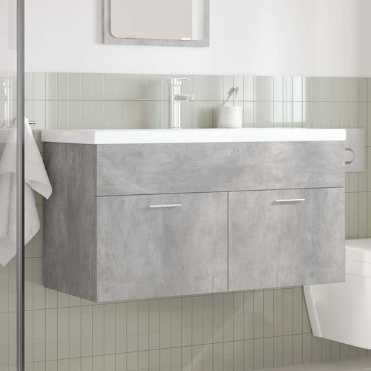 Bathroom Sink Cabinet with Built-in Basin and Faucet Concrete Grey Bathroom Sink Cabinet with Built-in Basin and Faucet Concrete Grey