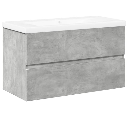 2 Piece Bathroom Furniture Set Concrete Grey Engineered Wood 2 Piece Bathroom Furniture Set Concrete Grey Engineered Wood
