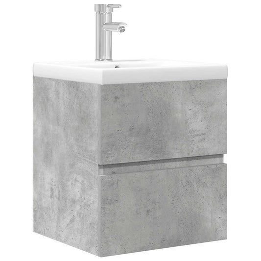 2 Piece Bathroom Furniture Set Concrete Grey Engineered Wood 2 Piece Bathroom Furniture Set Concrete Grey Engineered Wood