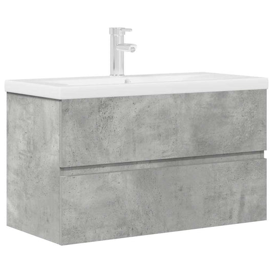 2 Piece Bathroom Furniture Set Concrete Grey Engineered Wood 2 Piece Bathroom Furniture Set Concrete Grey Engineered Wood