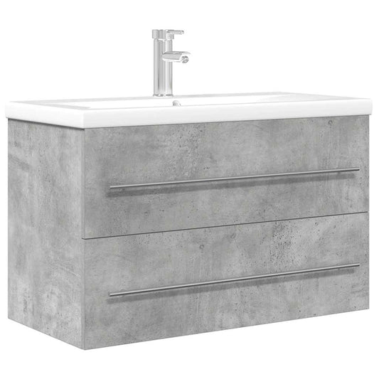 2 Piece Bathroom Furniture Set Concrete Grey Engineered Wood 2 Piece Bathroom Furniture Set Concrete Grey Engineered Wood