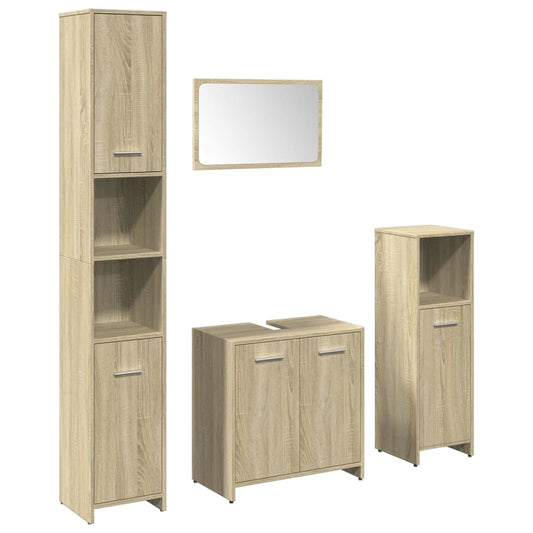 4 Piece Bathroom Furniture Set Sonoma Oak Engineered Wood 4 Piece Bathroom Furniture Set Sonoma Oak Engineered Wood