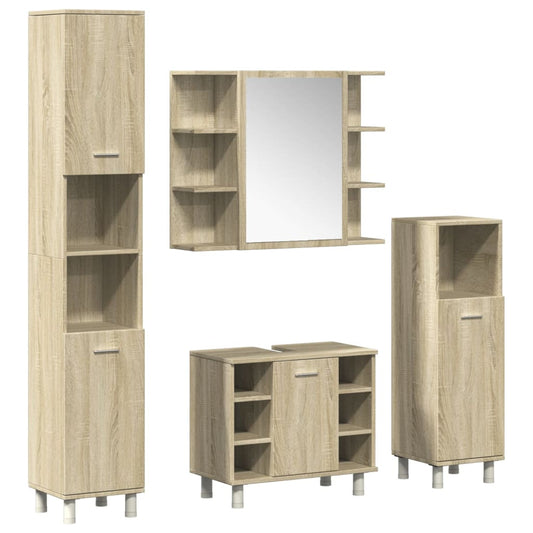 4 Piece Bathroom Furniture set Sonoma Oak Engineered Wood 4 Piece Bathroom Furniture set Sonoma Oak Engineered Wood