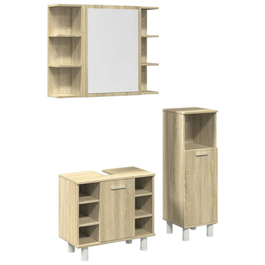 3 Piece Bathroom Furniture set Sonoma Oak Engineered Wood 3 Piece Bathroom Furniture set Sonoma Oak Engineered Wood