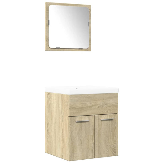 3 Piece Bathroom Furniture Set Sonoma Oak Engineered Wood 3 Piece Bathroom Furniture Set Sonoma Oak Engineered Wood
