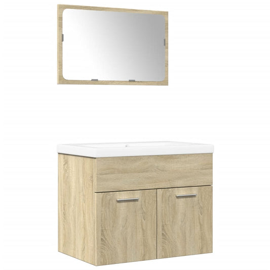3 Piece Bathroom Furniture Set Sonoma Oak Engineered Wood 3 Piece Bathroom Furniture Set Sonoma Oak Engineered Wood