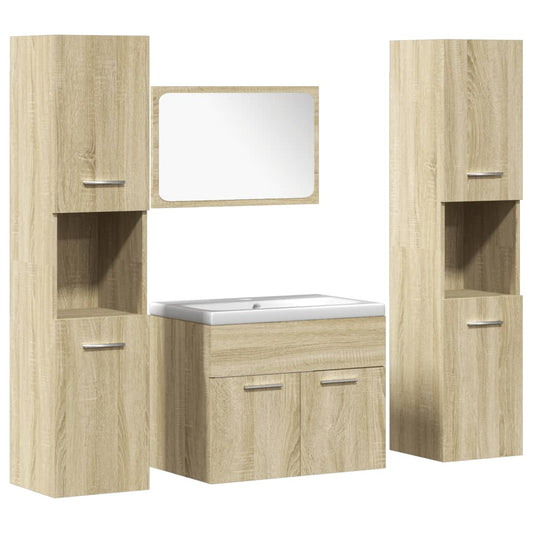 5 Piece Bathroom Furniture Set Sonoma Oak Engineered Wood 5 Piece Bathroom Furniture Set Sonoma Oak Engineered Wood