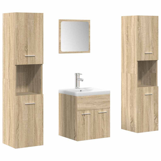 5 Piece Bathroom Furniture Set Sonoma Oak Engineered Wood 5 Piece Bathroom Furniture Set Sonoma Oak Engineered Wood