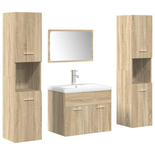 5 Piece Bathroom Furniture Set Sonoma Oak Engineered Wood 5 Piece Bathroom Furniture Set Sonoma Oak Engineered Wood