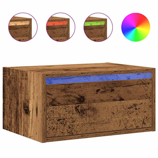 Wall-mounted Bedside Cabinet | Old wood | Engineered wood Wall-mounted Bedside Cabinet | Old wood | Engineered wood