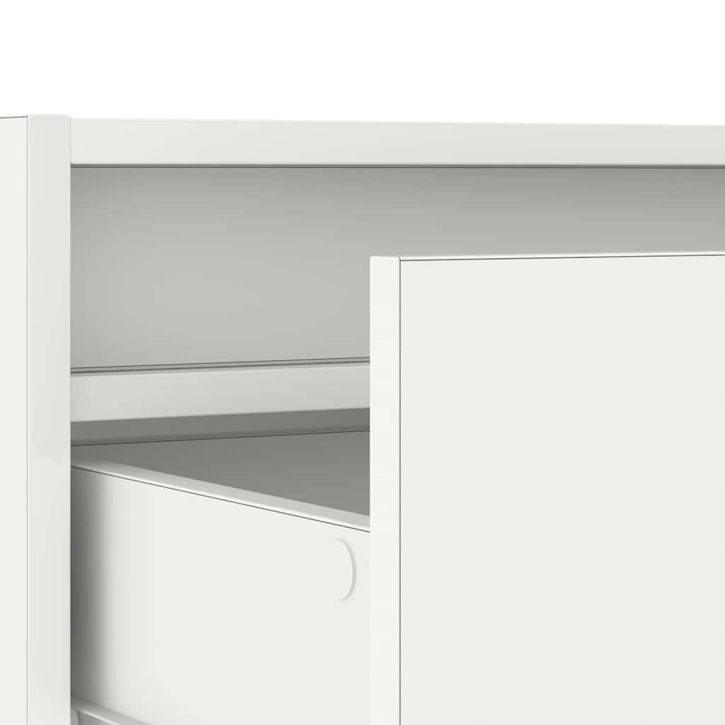TV Cabinet with LED Lights White 75x35.5x25 cm