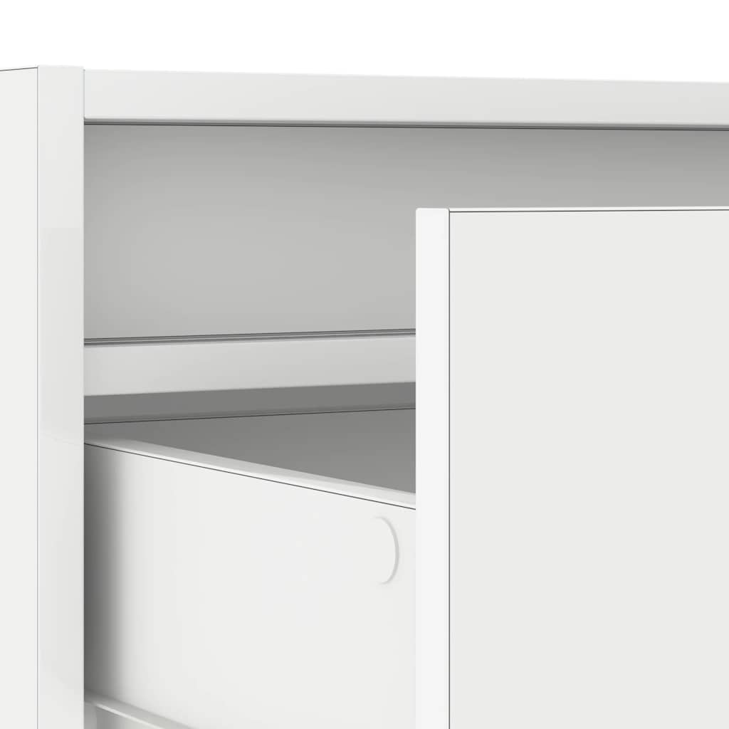 TV Cabinet with LED Lights White 100X35,5x25 cm