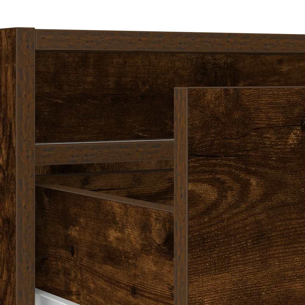 TV Cabinet with LED Lights Smoked Oak 100X35,5x25 cm